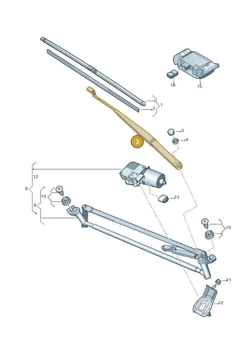 2K2955409B — Volkswagen Caddy Maxi Kombi (2010-2015) diagram 672955000, position 3