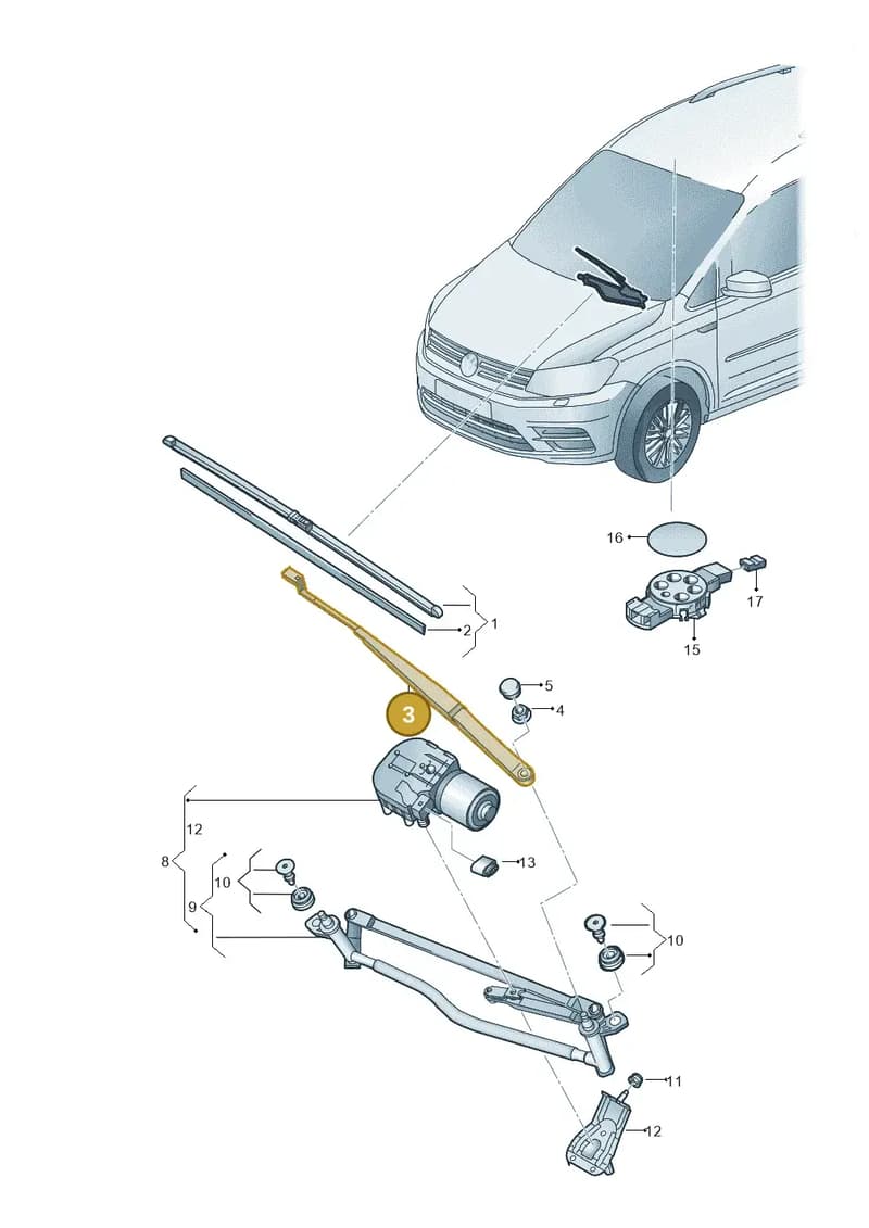 2K2955410B — Volkswagen Caddy (2015-2020) diagram 866955000, position 3