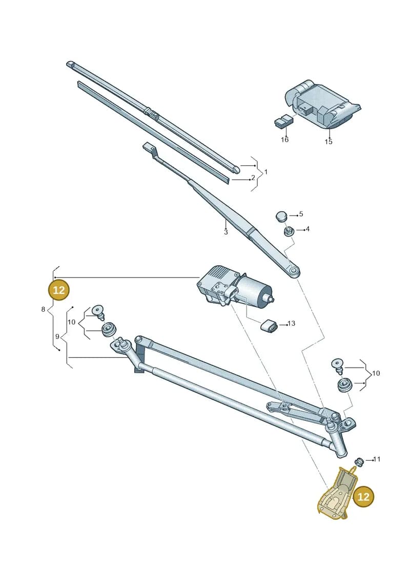 2K2955623 — Volkswagen Caddy Maxi Kombi (2010-2015) diagram 672955000, position 12