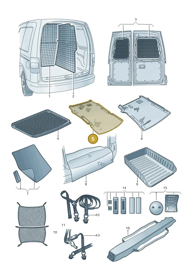 2K3061161A — Volkswagen Caddy (2015-2020) diagram 866061016, position 5