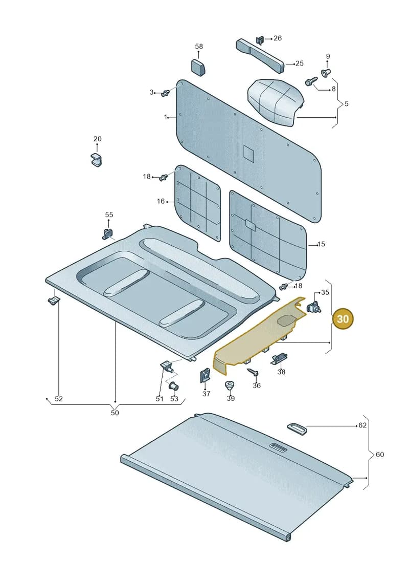 2K3868230F82V — Volkswagen Caddy (2015-2020) diagram 866867800, position 30