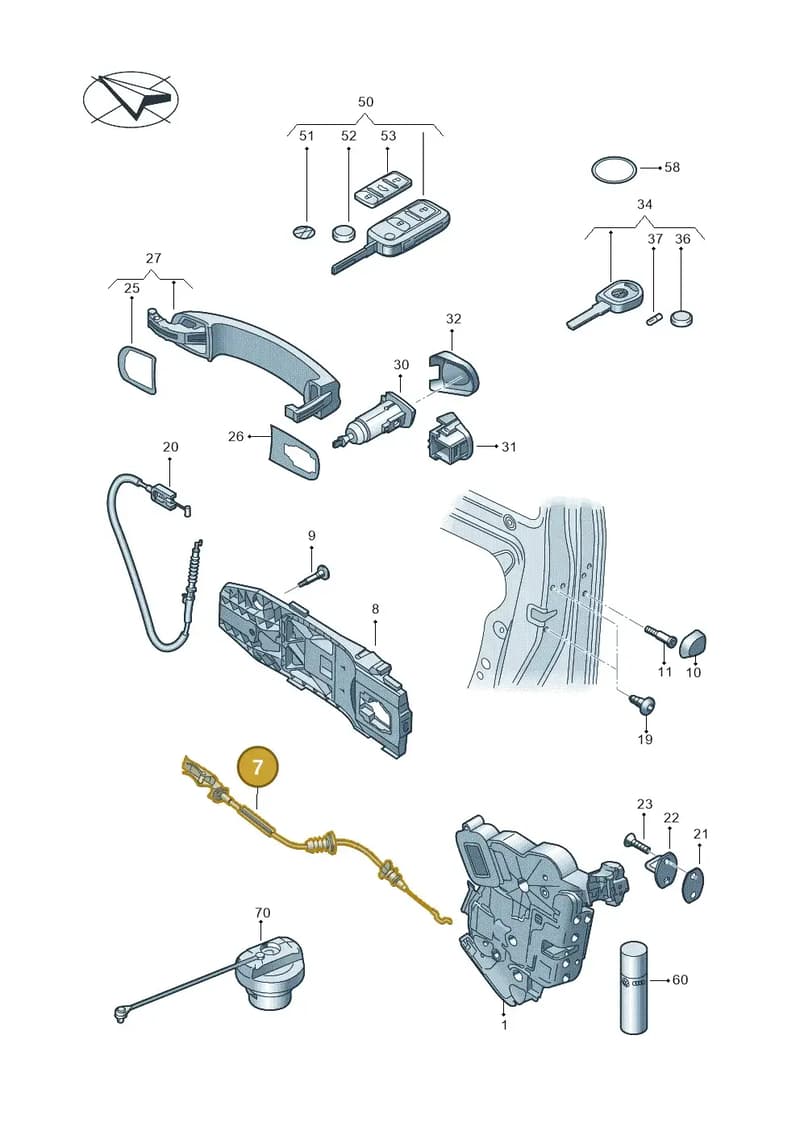2K5837085A — Volkswagen Caddy (2015-2020) diagram 866837000, position 7