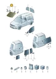 2K5845099AENVB Volkswagen Windscreen, Laminated Insulated Glass (Not Pretreated NVB)