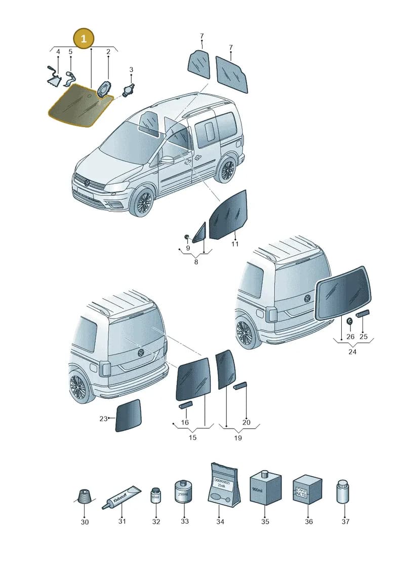 2K5845099AENVB — Volkswagen Caddy (2015-2020) diagram 866845000, position 1