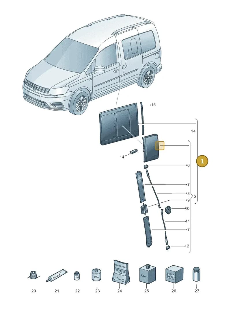 2K5847757ARNVB — Volkswagen Caddy (2015-2020) diagram 866847000, position 1