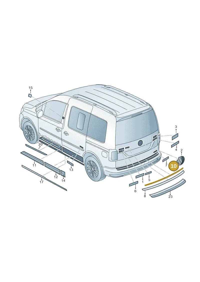 2K5853079 — Volkswagen Caddy (2015-2020) diagram 866853500, position 10