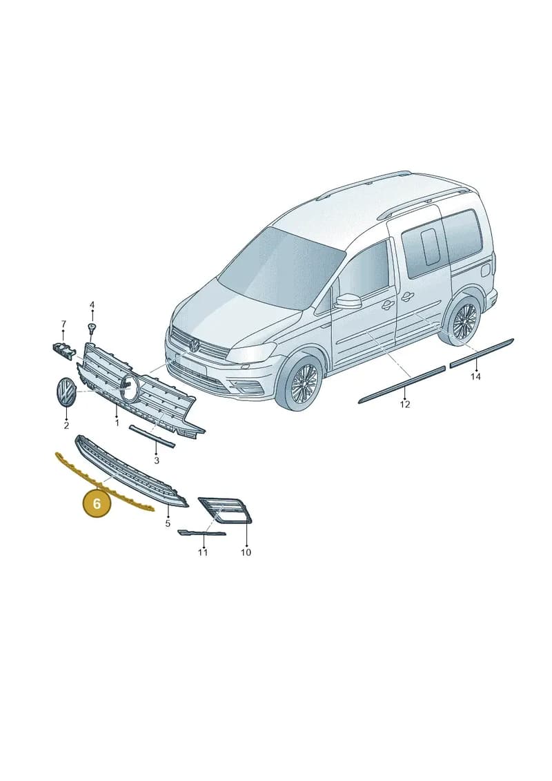 2K5853101B2ZZ — Volkswagen Caddy (2015-2020) diagram 866853000, position 6