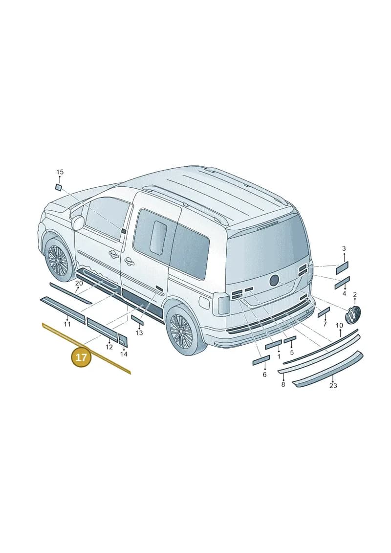 2K58534239B9 — Volkswagen Caddy (2015-2020) diagram 866853500, position 17