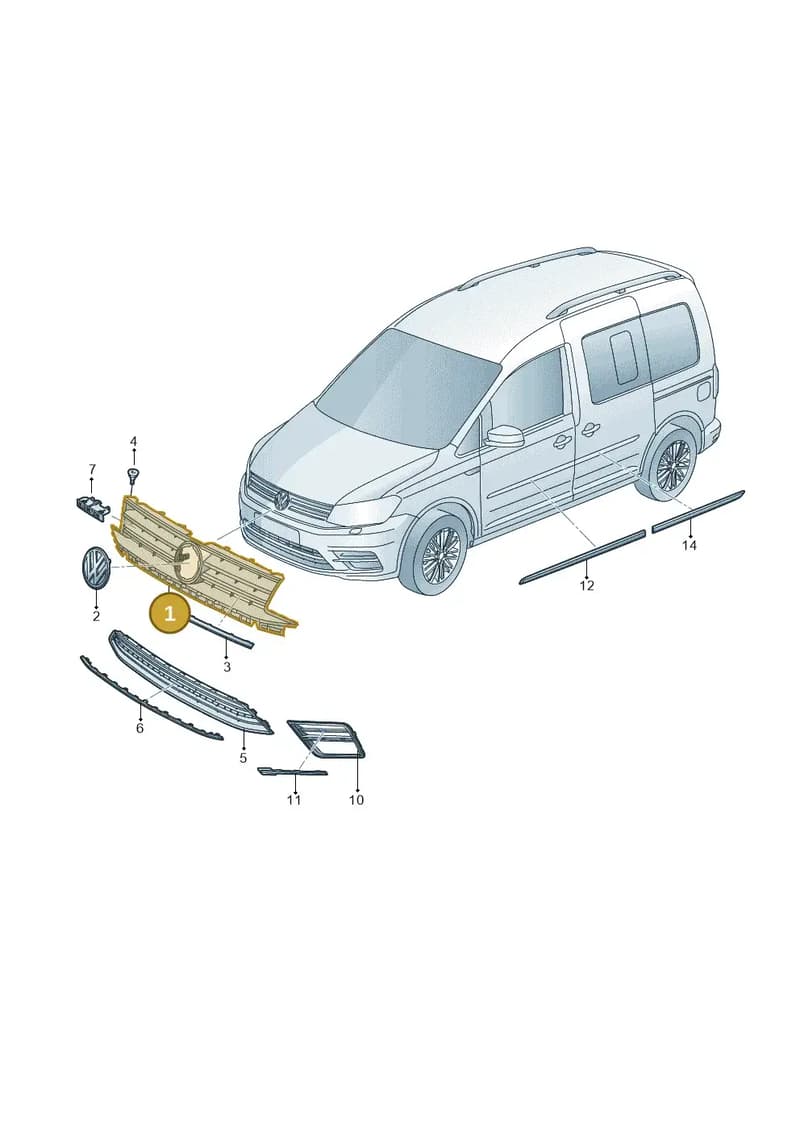 2K5853651ARYP — Volkswagen Caddy (2015-2020) diagram 866853000, position 1