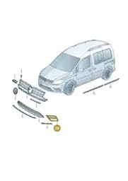 2K5853665B9B9 Volkswagen Cover Part for Bumper (Satin Black 9B9)