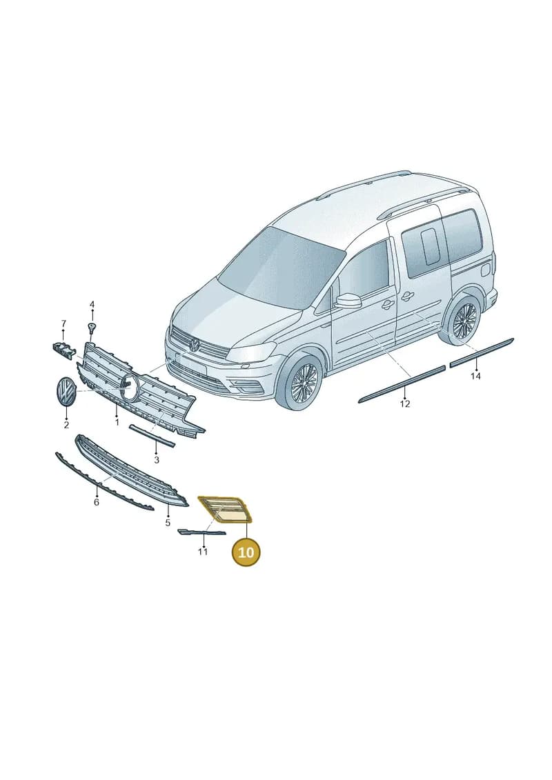 2K5853665E9B9 — Volkswagen Caddy (2015-2020) diagram 866853000, position 10