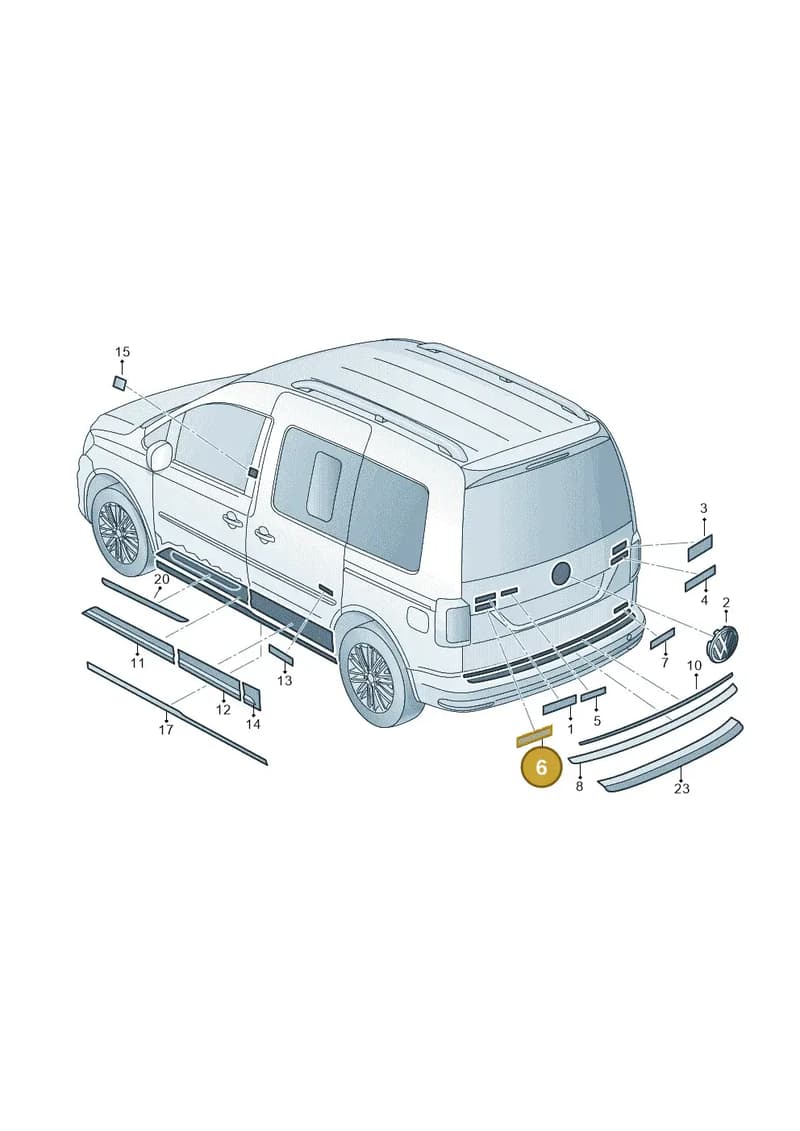2K5853675KLFG — Volkswagen Caddy (2015-2020) diagram 866853500, position 6