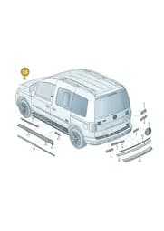 2K5853686JFOD Volkswagen Film Lettering (Black High Gloss/Polished Chrome FOD)