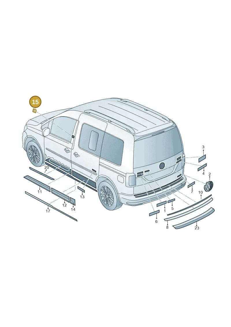 2K5853686LFOD — Volkswagen Caddy (2015-2020) diagram 866853500, position 15