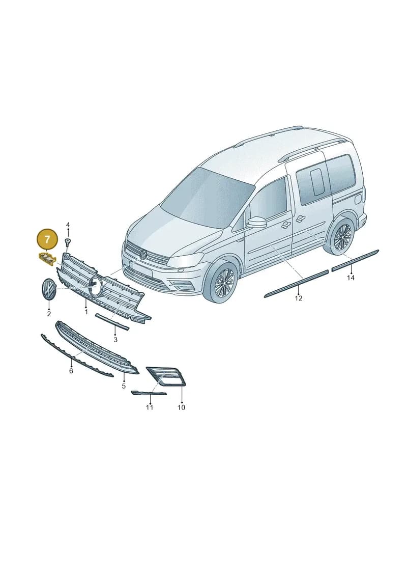 2K5853948DMGM — Volkswagen Caddy (2015-2020) diagram 866853000, position 7