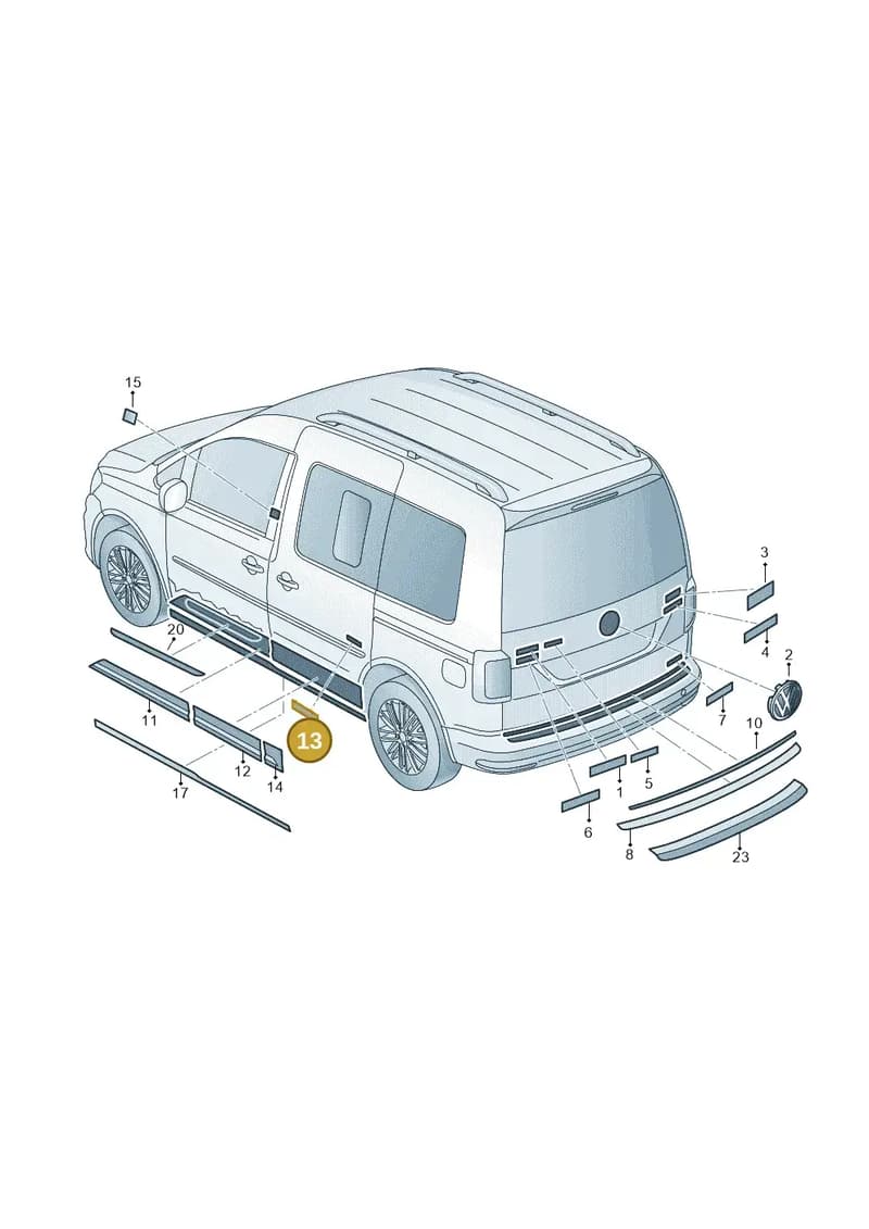 2K5854433BMLE — Volkswagen Caddy (2015-2020) diagram 866853500, position 13