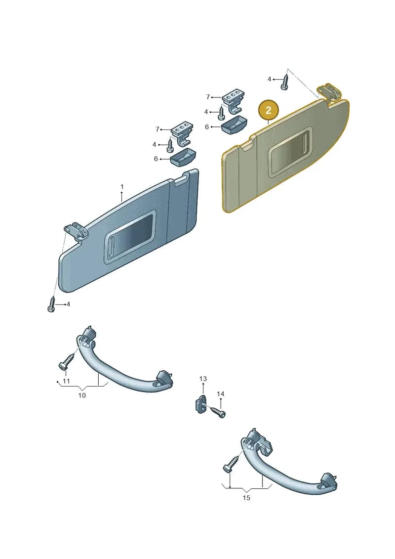 2K5857552A2F4 — Volkswagen Caddy (2015-2020) diagram 866857500, position 2
