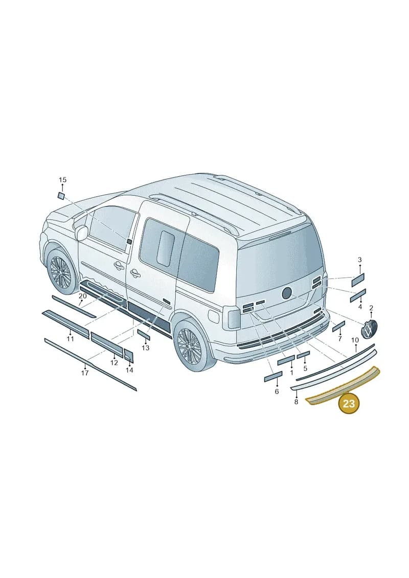 2K5861161 — Volkswagen Caddy (2015-2020) diagram 866853500, position 23