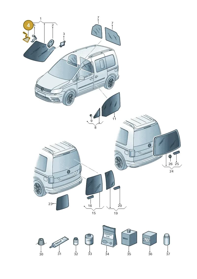 2K5862505 — Volkswagen Caddy (2015-2020) diagram 866845000, position 4