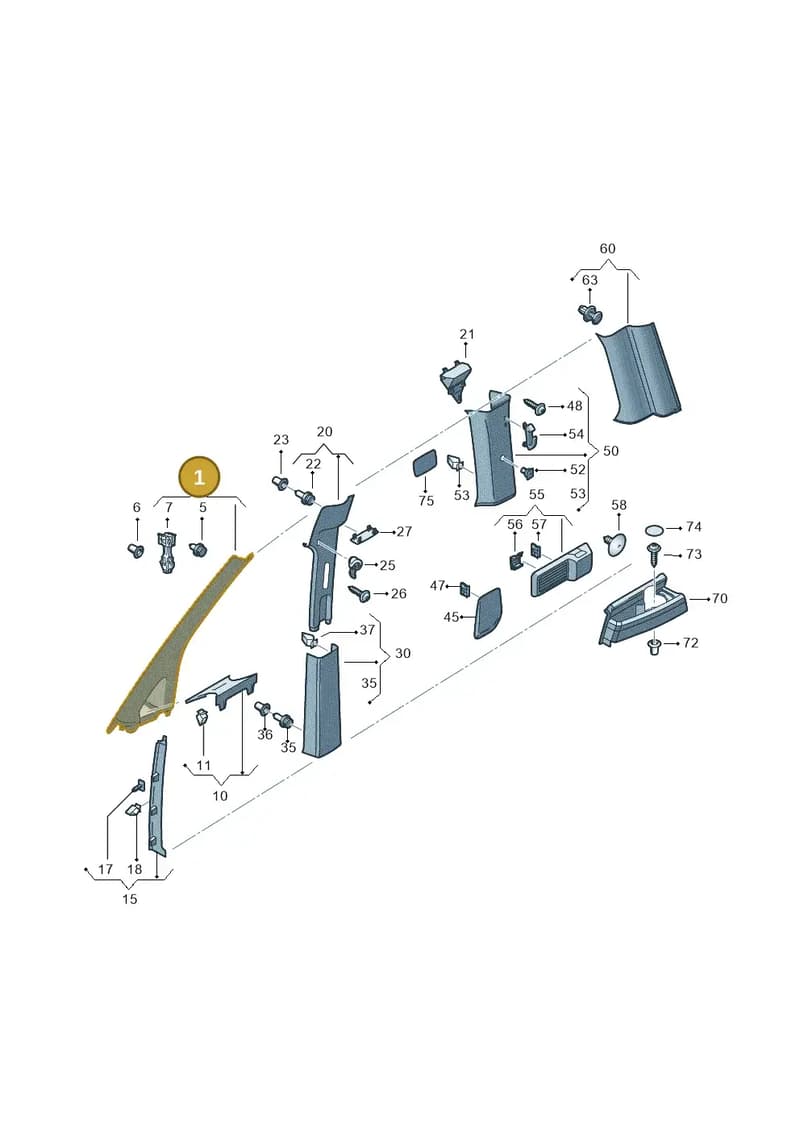 2K5867233CY20 — Volkswagen Caddy (2015-2020) diagram 866867650, position 1