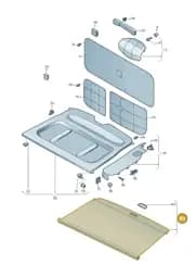 2K5867871DVP4 Volkswagen Cover Blind for Luggage Compartment (Titan Black VP4)