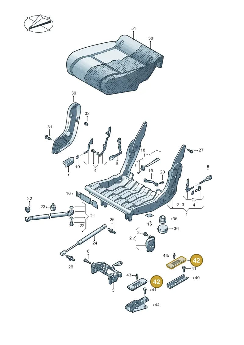 2K588308982V — Volkswagen Caddy Maxi Kombi (2010-2015) diagram 690883300, position 42