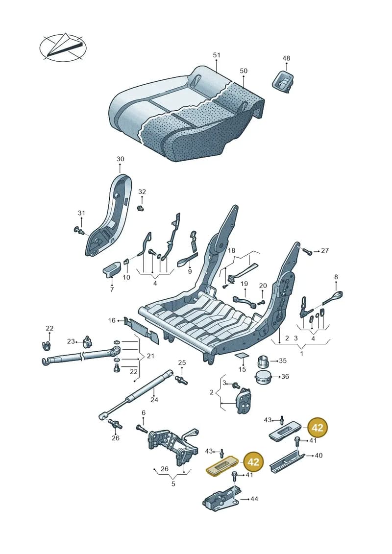 2K588308982V — Volkswagen Caddy (2015-2020) diagram 866883030, position 42