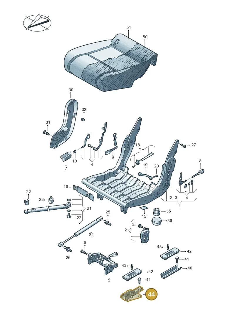2K5883286 — Volkswagen Caddy Maxi Kombi (2010-2015) diagram 690883300, position 44