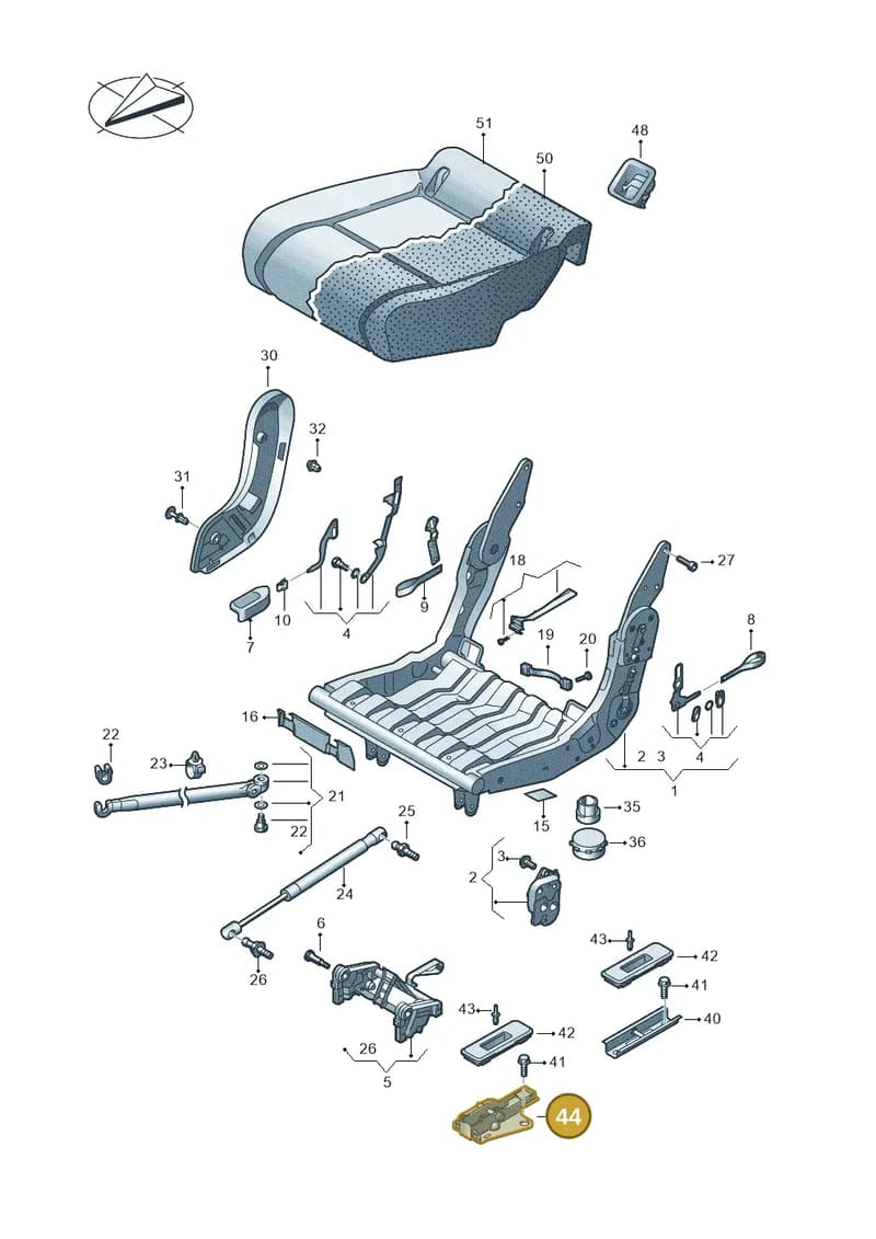 2K5883286 — Volkswagen Caddy (2015-2020) diagram 866883030, position 44