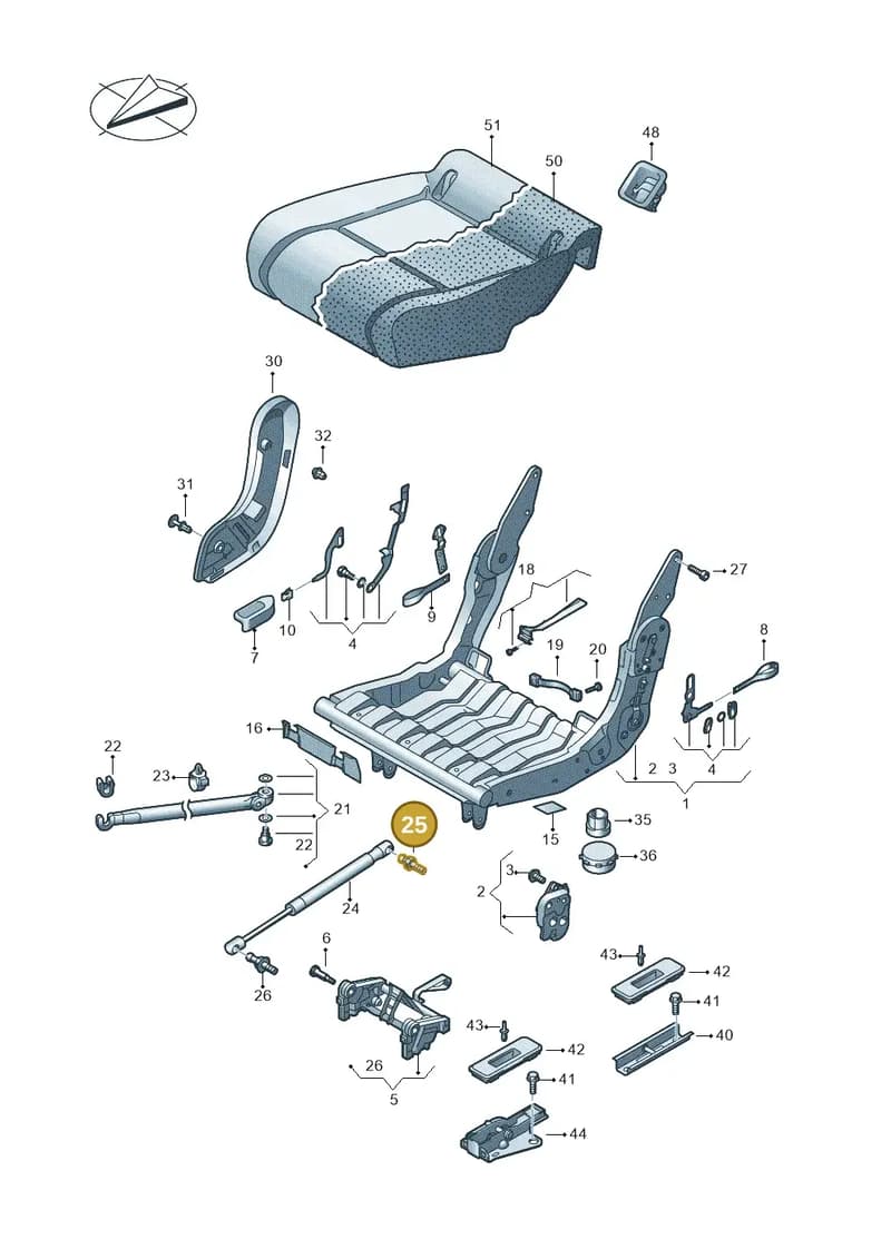 2K5883294A — Volkswagen Caddy (2015-2020) diagram 866883030, position 25