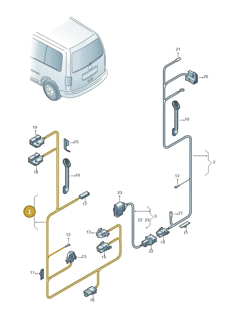 2K5971147AJ — Volkswagen Caddy (2015-2020) diagram 443972800, position 1