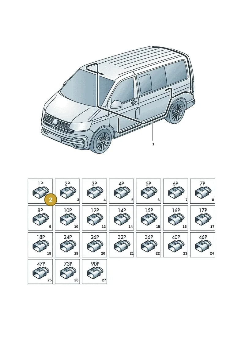 2K5971371A — Volkswagen Transporter Multivan (2019-2024) diagram 7em971080, position 2