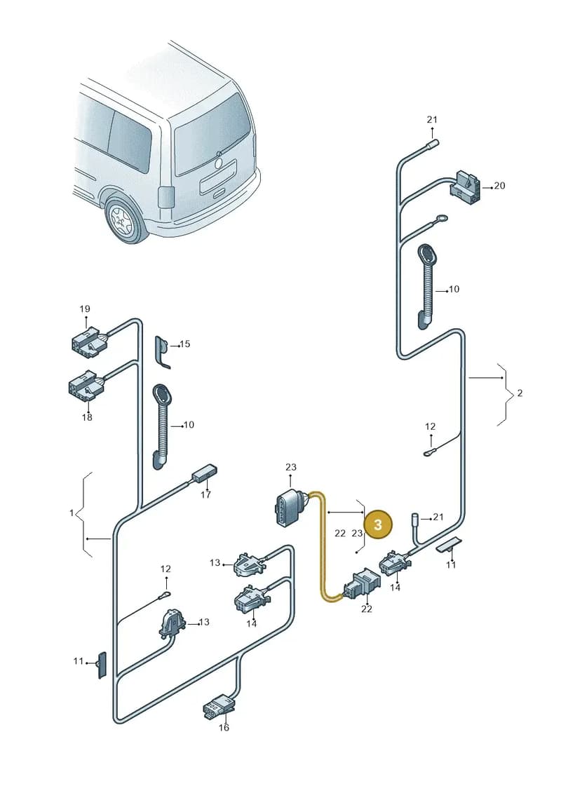 2K5972175A — Volkswagen Caddy (2015-2020) diagram 443972800, position 3