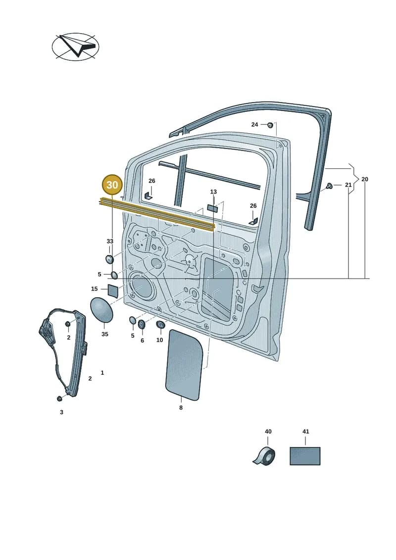 2K7837480A9B9 — Volkswagen Caddy Maxi (2020-2025) diagram 2ka837500, position 30