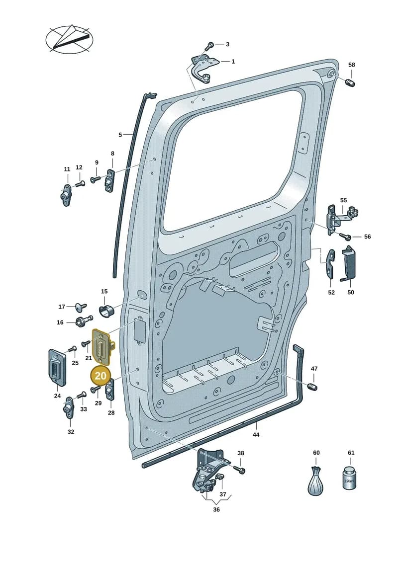 2K7843551A — Volkswagen Caddy Maxi (2020-2025) diagram 2ka843200, position 20