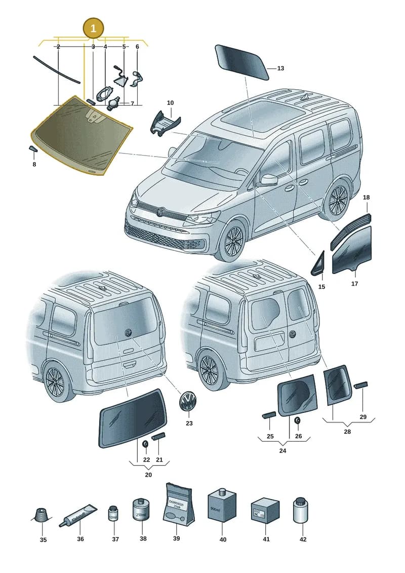 2K7845011TNVB — Volkswagen Caddy Maxi (2020-2025) diagram 2ka845000, position 1