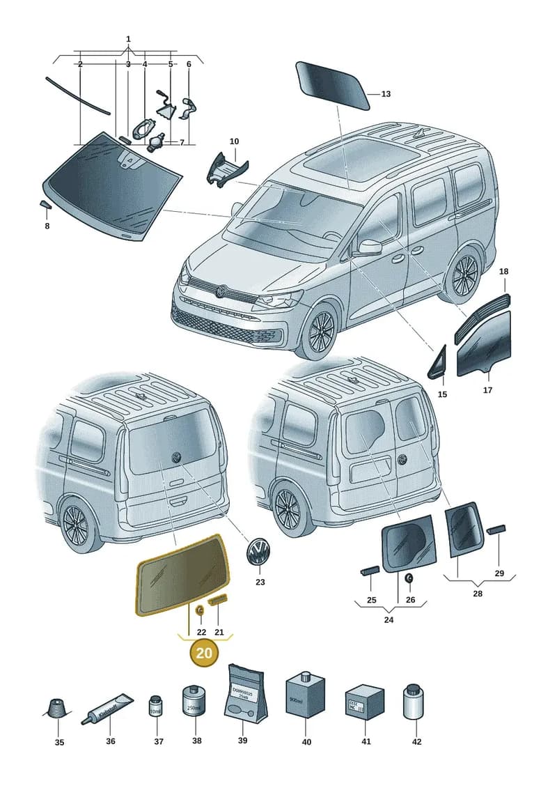 2K7845051CNVB — Volkswagen Caddy Maxi (2020-2025) diagram 2ka845000, position 20