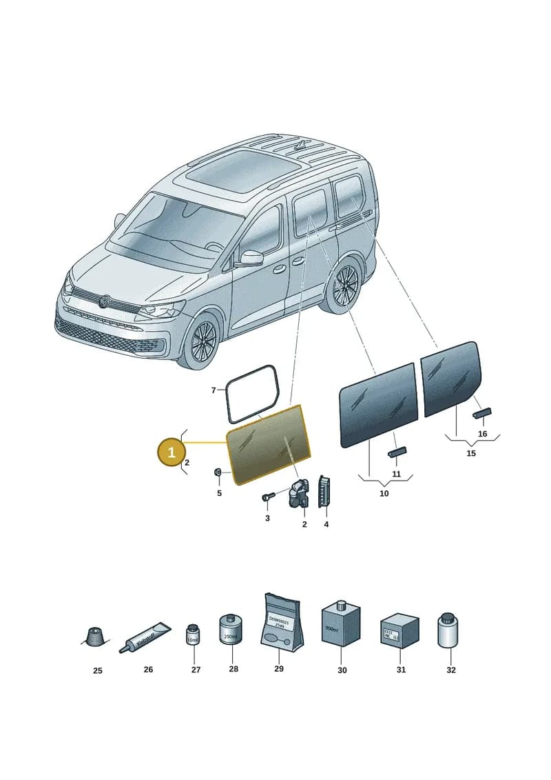 2K7847042M — Volkswagen Caddy Maxi (2020-2025) diagram 2ka845010, position 1