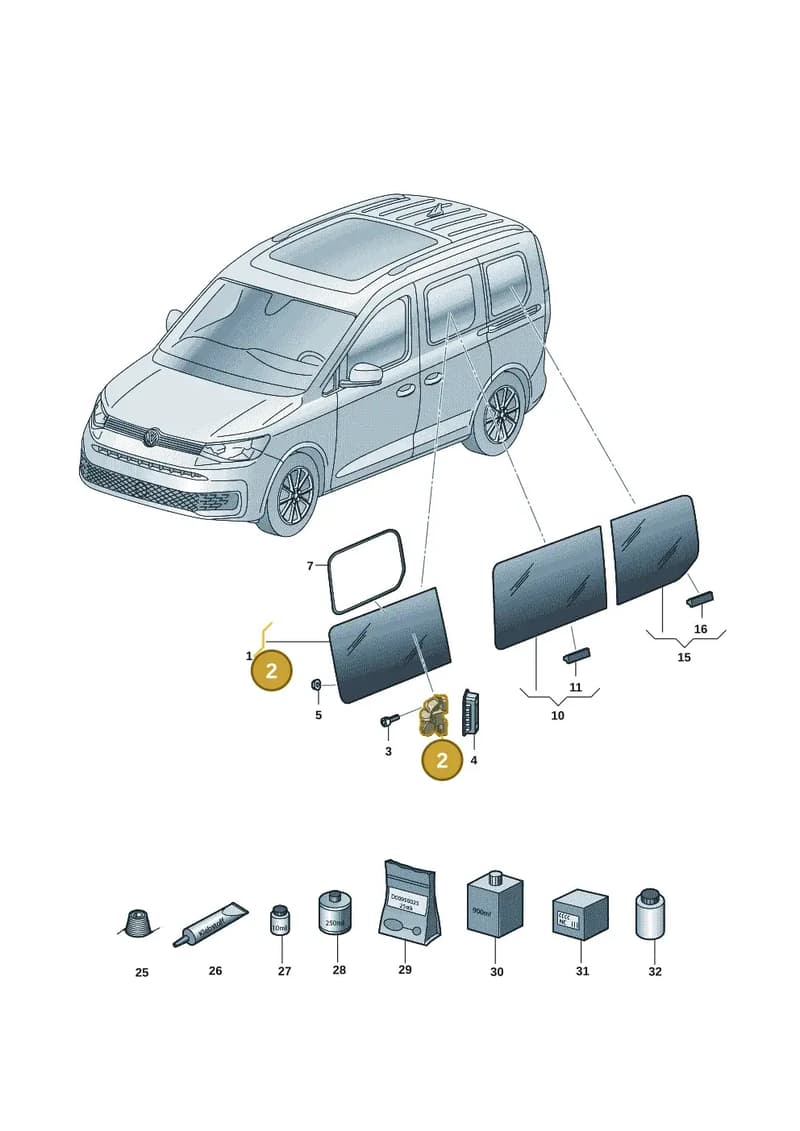 2K7847106C — Volkswagen Caddy Maxi (2020-2025) diagram 2ka845010, position 2