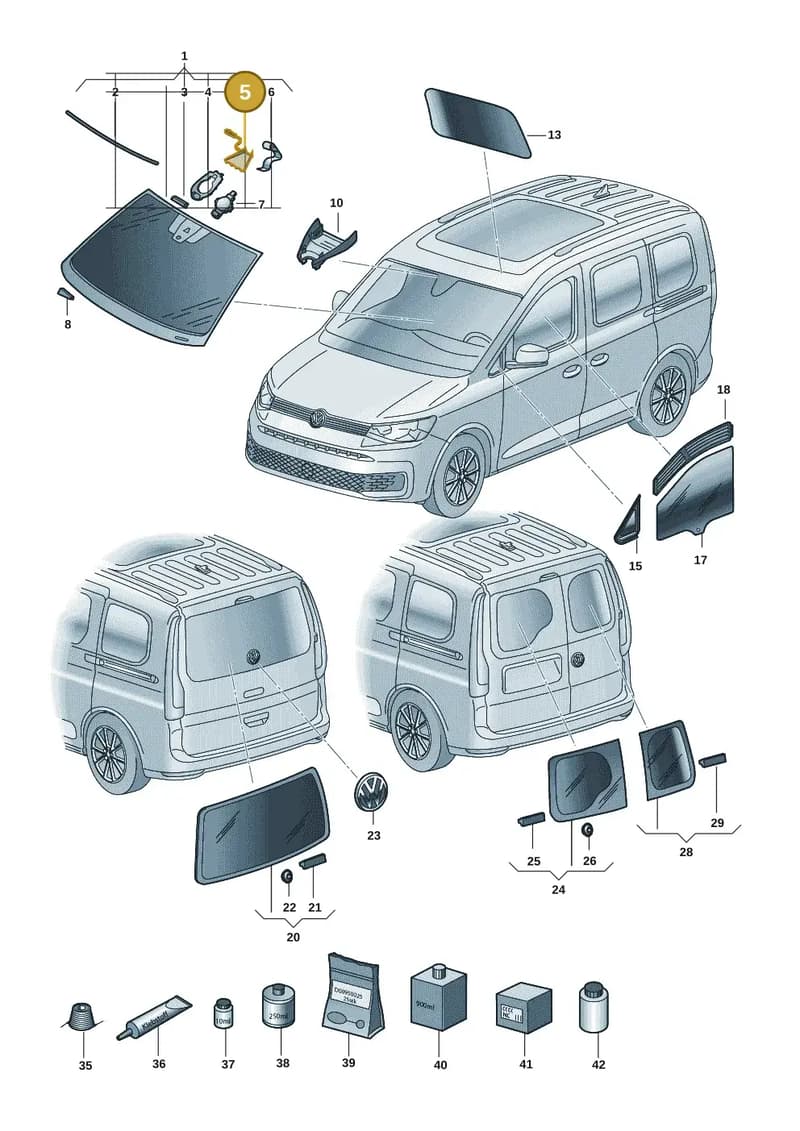 2K7862505 — Volkswagen Caddy Maxi (2020-2025) diagram 2ka845000, position 5