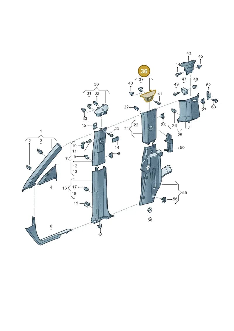 2K7868132B — Volkswagen Caddy Maxi (2020-2025) diagram 2ka867065, position 36