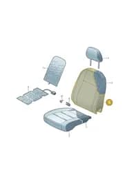 2K7881805FSYZG Volkswagen Backrest Cover, Fabric (Soul/Golden/Teak YZG)