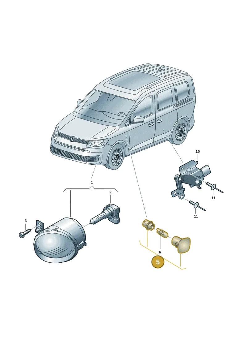 2K7949101 — Volkswagen Caddy Maxi (2020-2025) diagram 2ka941040, position 5