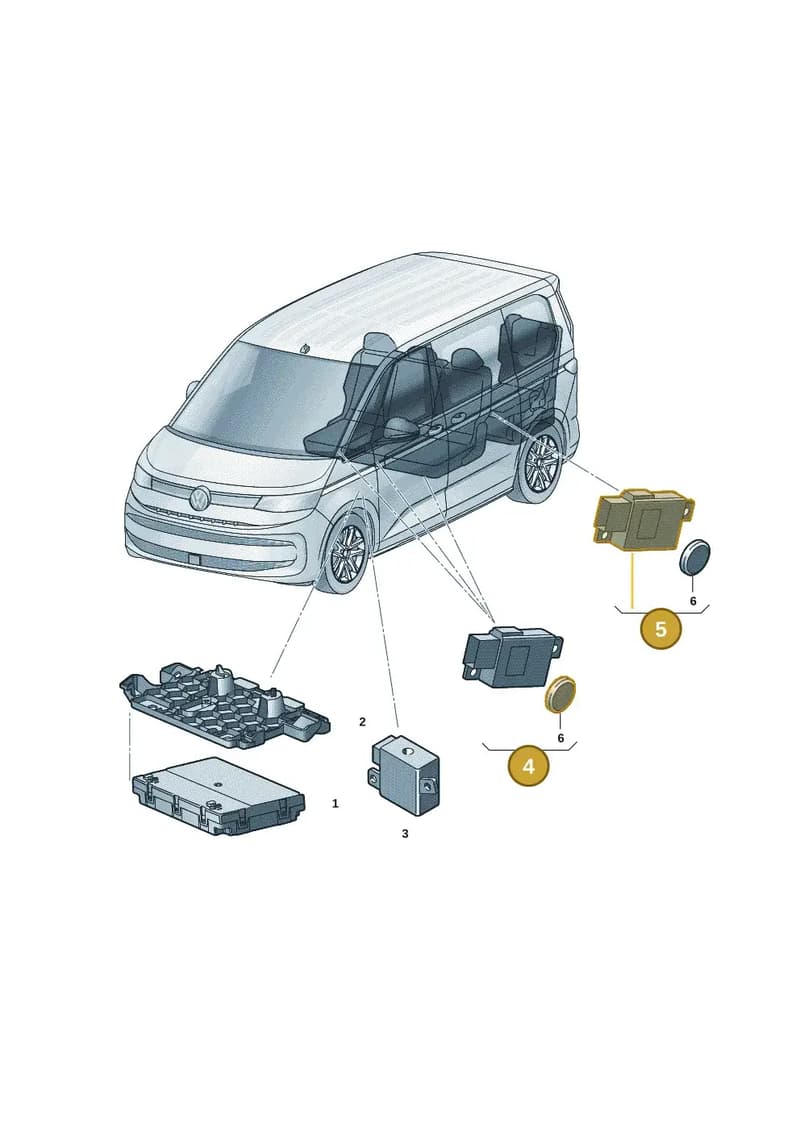 2K7959760A — Volkswagen Multivan (2021-2025) diagram 7t0959060, position 4+5