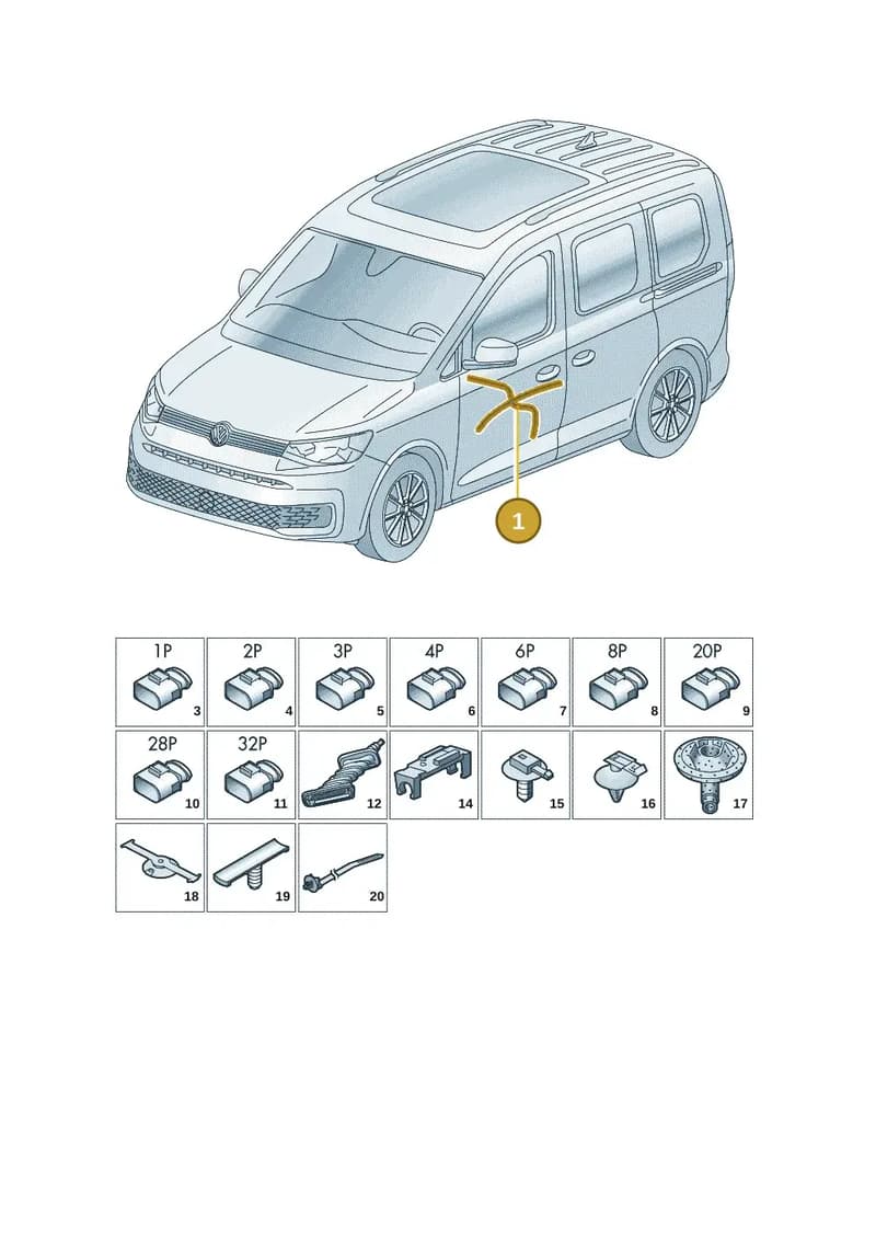 2K7971692R — Volkswagen Caddy Maxi (2020-2025) diagram 2ka972033, position 1
