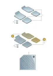 2K8061551041 Volkswagen 1 Set Foot Mats, Rubber (Black 041)
