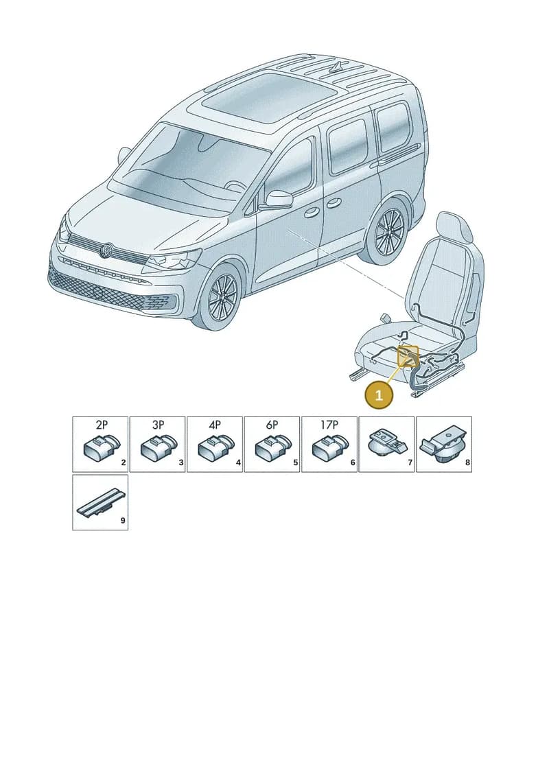 2K8971391B — Volkswagen Caddy Maxi (2020-2025) diagram 2ka972027, position 1