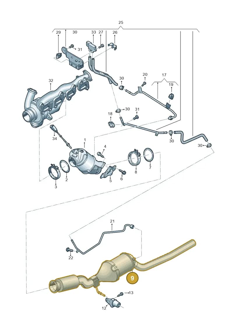 2N0254702X — Volkswagen Crafter (2016-2025) diagram 807254500, position 9