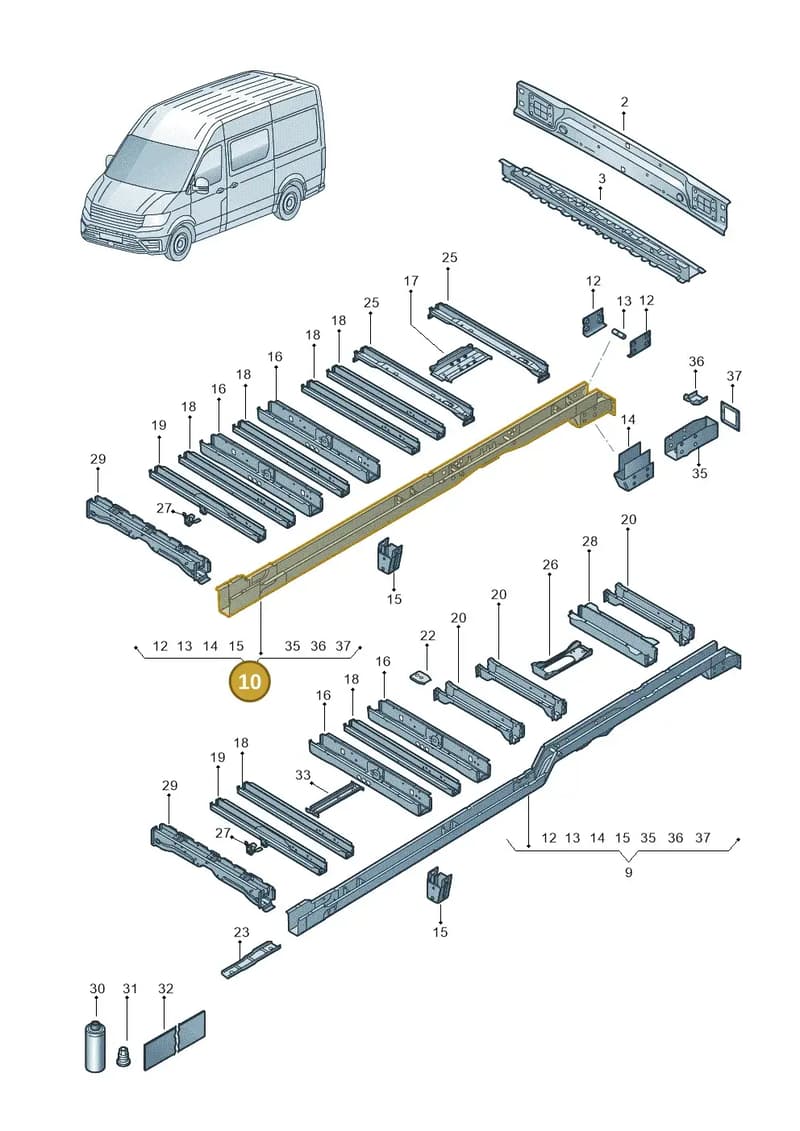2N3803501BA — Volkswagen Crafter (2016-2025) diagram 806803250, position 10