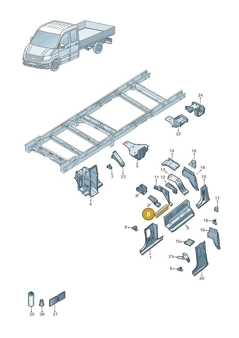2NA801253A — Volkswagen Crafter (2016-2025) diagram 807803150, position 8